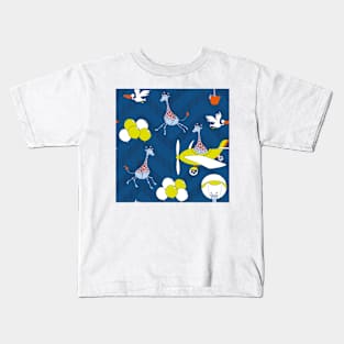 Flying Safari Chevron classic blue Kids T-Shirt